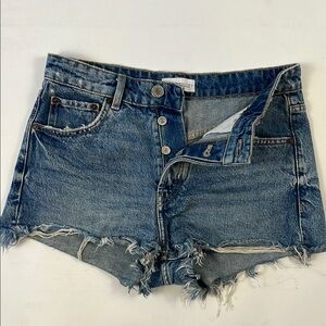 Zara Distressed Blue Jean Shorts